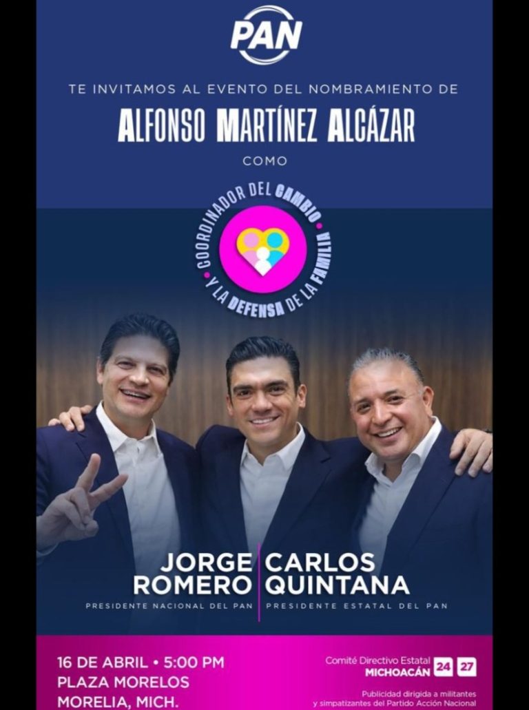 Este próximo 16 de abril, Alfonso Martínez será nombrado coordinador estatal del PAN