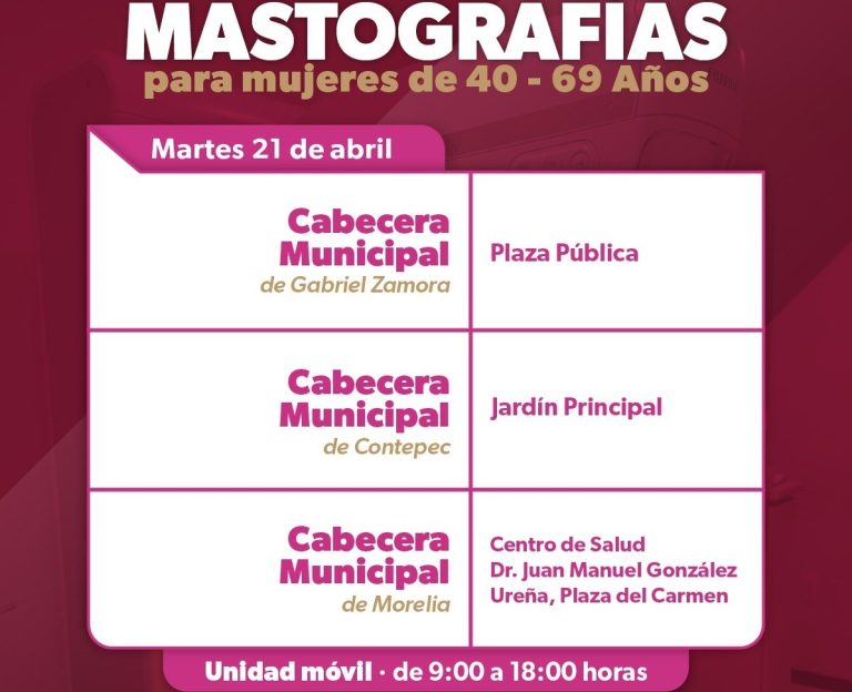 Llevan mastografías gratuitas a nueve municipios