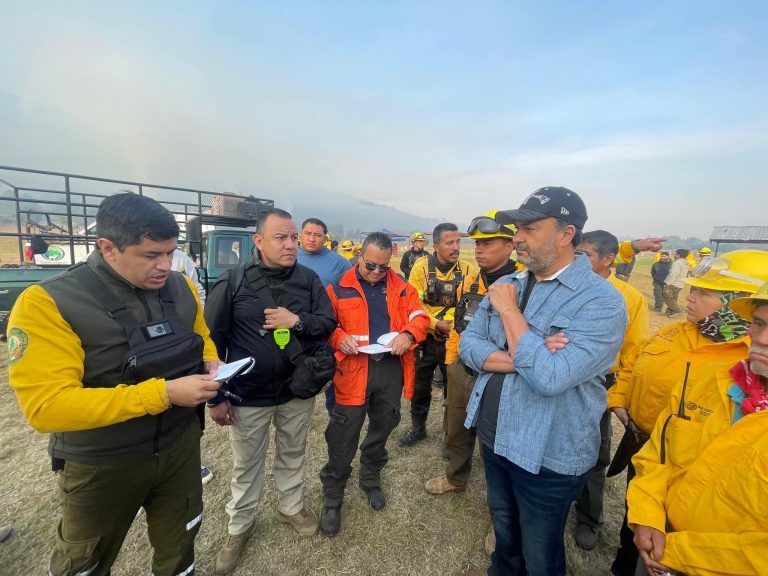 Siguen trabajos para sofocar el incendio forestal en estribo grande en Pátzcuaro