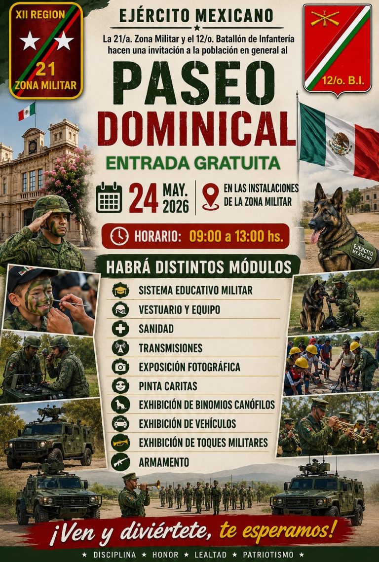 Ejército mexicano invita a la población en general a un Paseo Dominical en Morelia