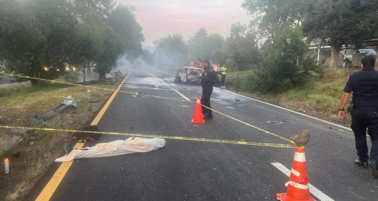 Choque entre cuatro vehículos deja un muerto y tres heridos en la carretera Morelia-Pátzcuaro