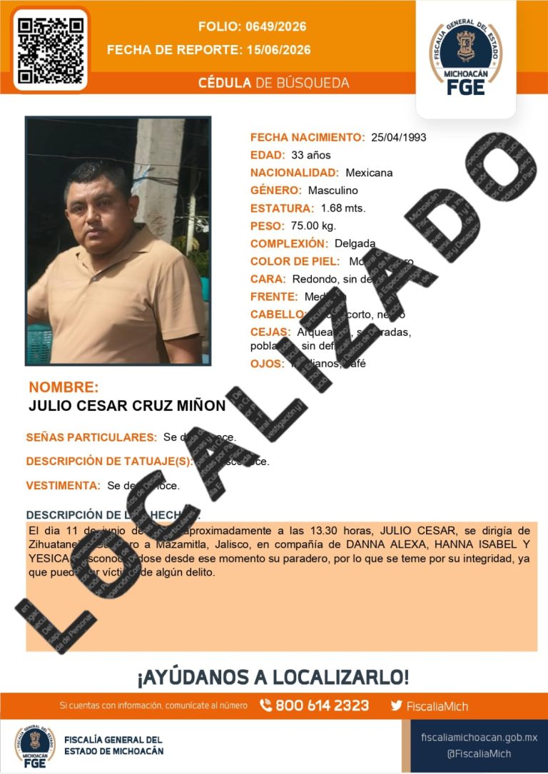 Localizada a salvo familia reportada como desaparecida en el trayecto Zihuatanejo – Mazamitla
