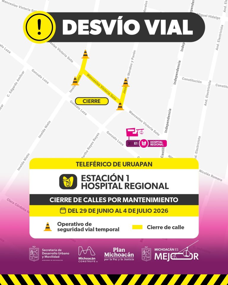 A partir del 29 de junio comienza mantenimiento programado del teleférico de Uruapan