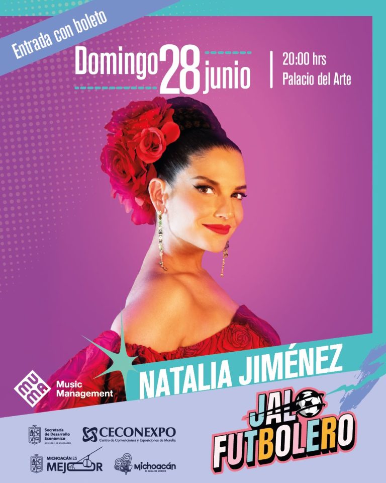 Natalia Jiménez cerrará con broche de oro los conciertos del Jalo Futbolero en el Palacio del Arte