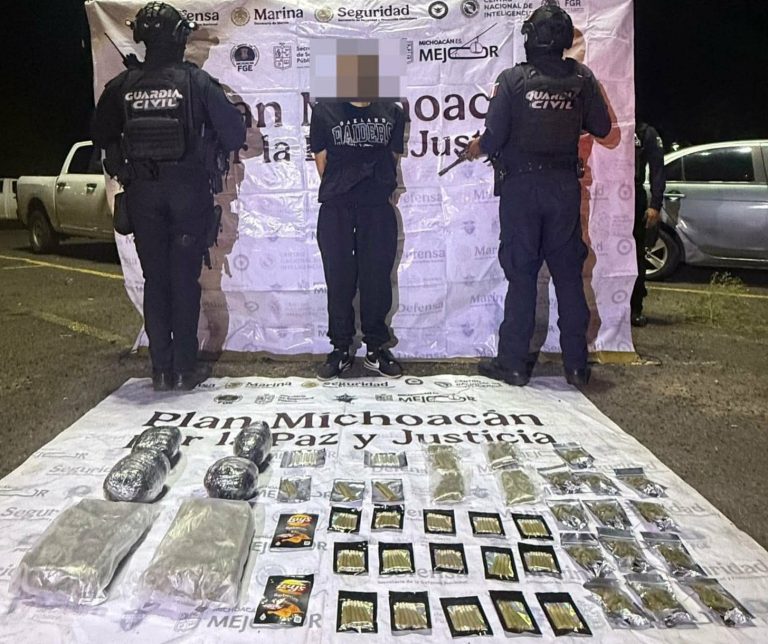 Detiene a presunto narcomenudista en Morelia; asegura varios envoltorios de marihuana