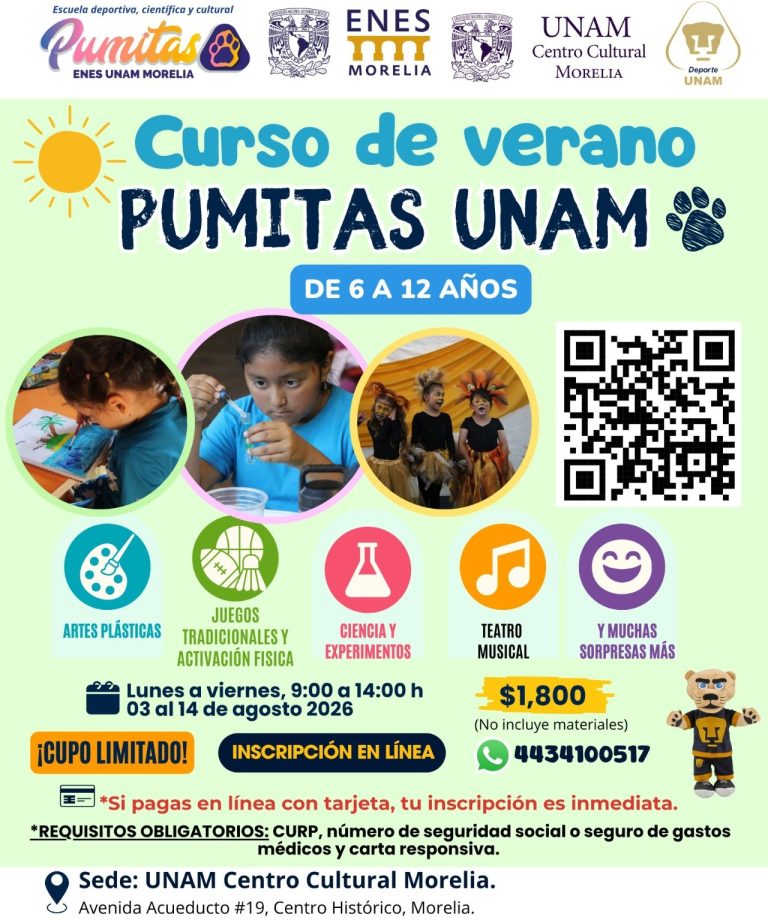 Abren inscripciones al Curso de Verano Pumitas UNAM