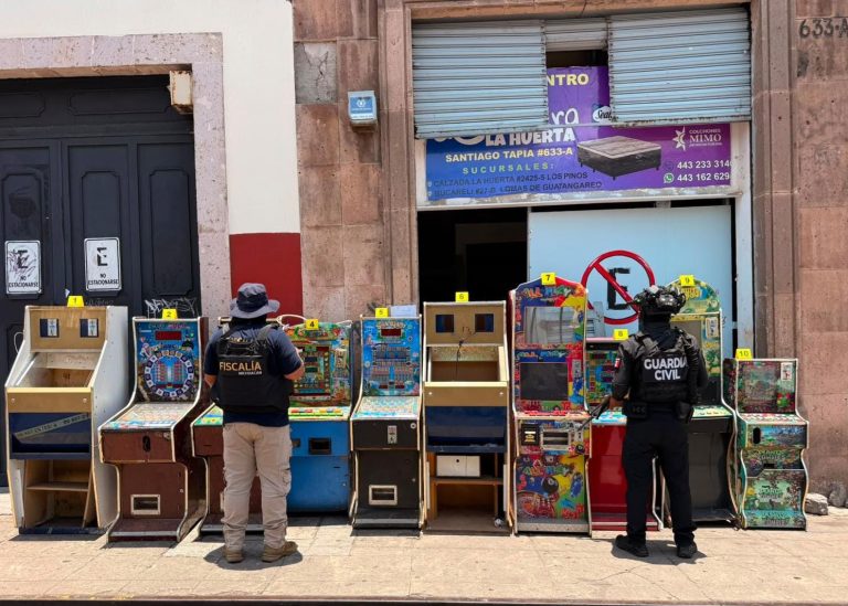 Aseguran 74 máquinas tragamonedas en operativos en Morelia