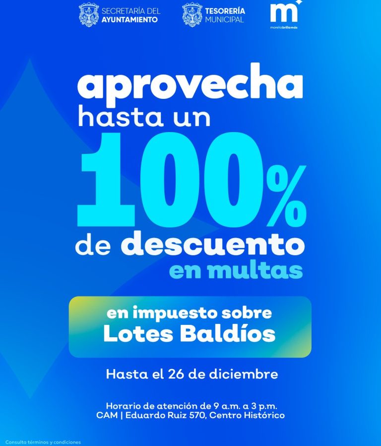 Gobierno de Morelia ofrece descuentos y beneficios para pagar adeudos