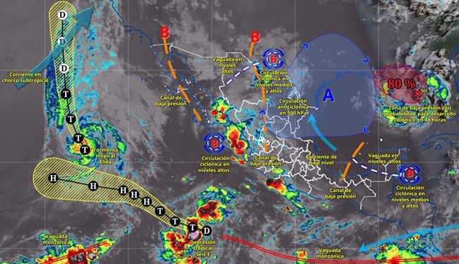 Monzón mexicano continuará generando lluvias en el país