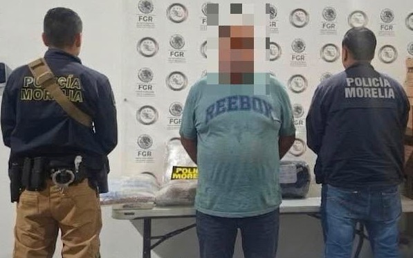 Adulto mayor es detenido en la Terminal de Autobuses de Morelia con casi 10 kilos de metanfetamina