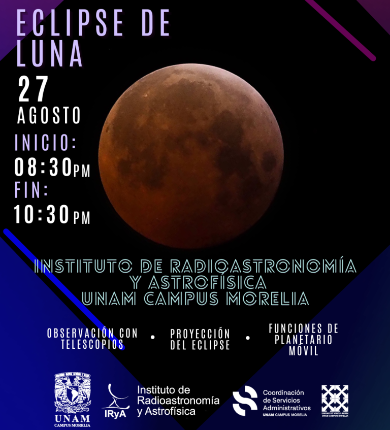 Invita UNAM Morelia a observar el eclipse lunar con telescopios           