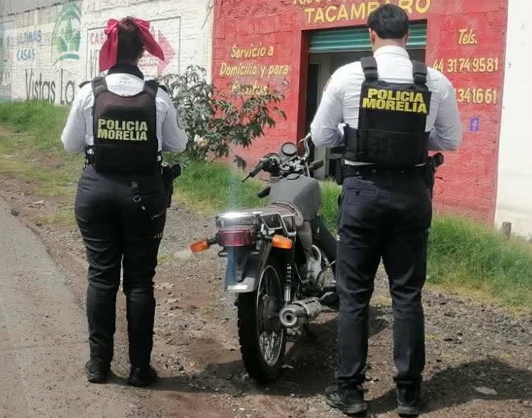 Recupera Policía Morelia motocicleta con reporte de robo en Los Vergeles