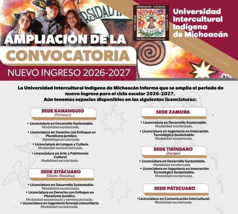 Universidad Intercultural Indígena amplía periodo de registro para el próximo ciclo escolar