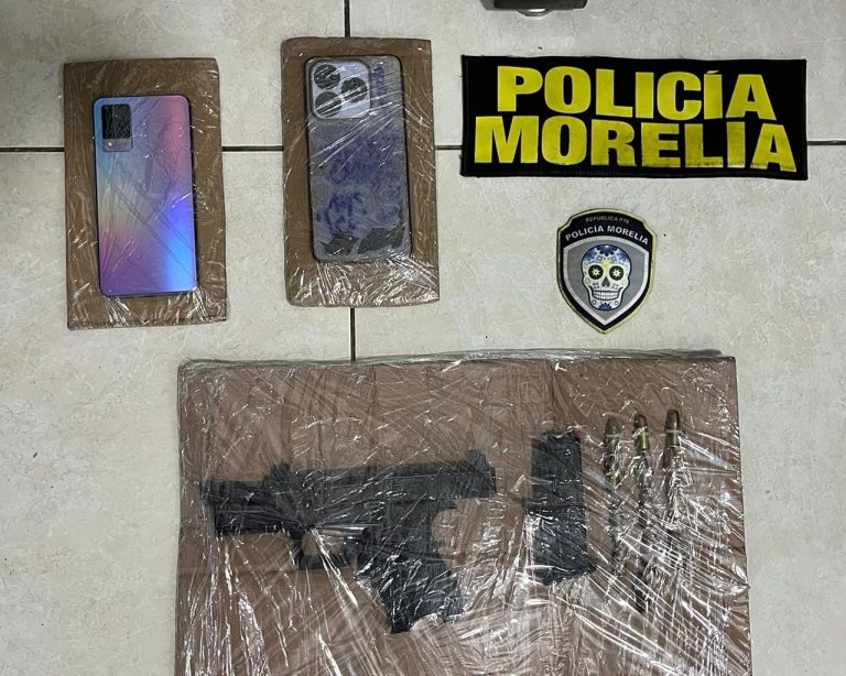 Policía Morelia detiene a hombre armado tras intentar forzar domicilio y portar arma de fuego