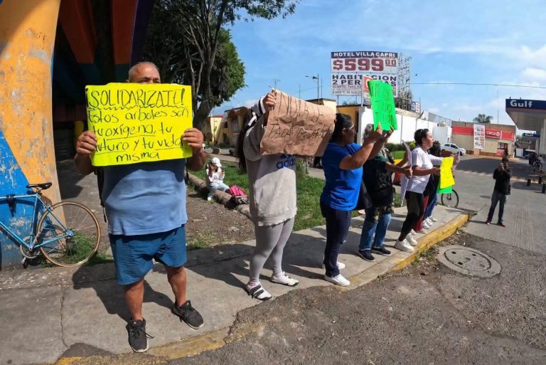Tercer día de resistencia, crece encono de morelianos mientras gobierno sigue tumbando árboles a oscuras