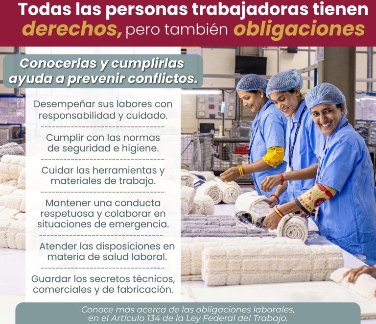 Llaman a conocer obligaciones laborales y ejercer derechos con responsabilidad