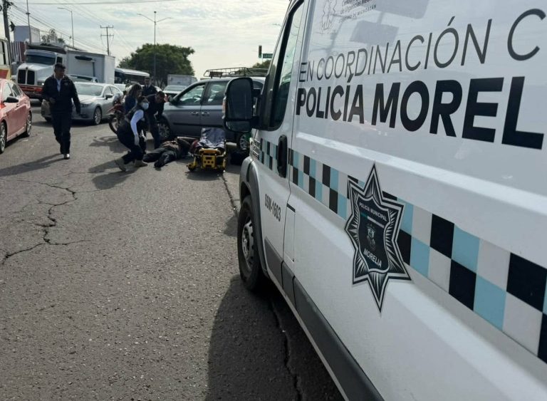 Motociclista accidentado al poniente de Morelia
