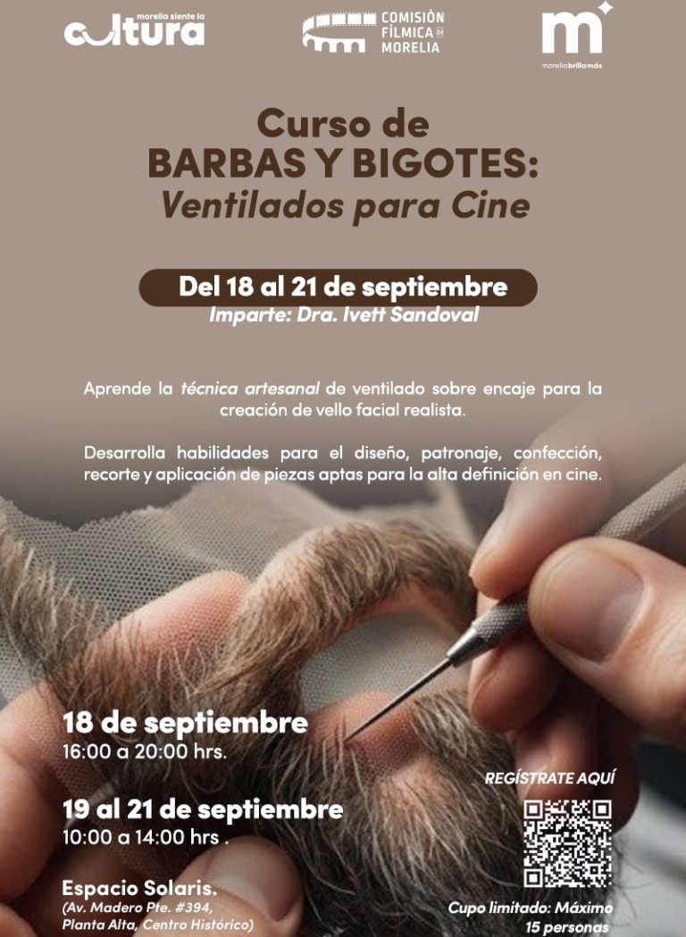 Invita Comisión Fílmica de Morelia a curso especializado en caracterización para cine