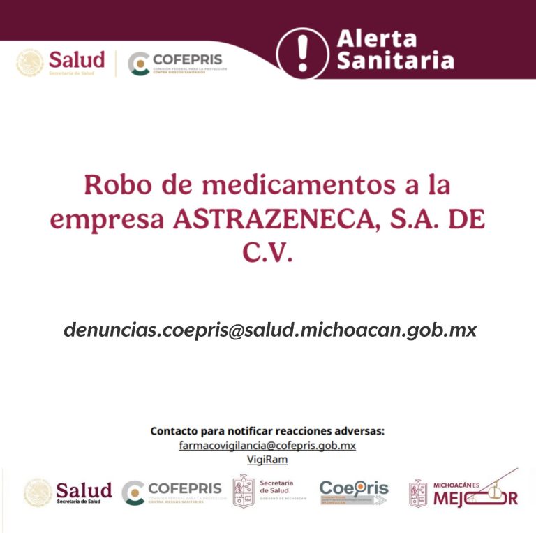 Emiten alerta sanitaria por robo del medicamento dapagliflozina
