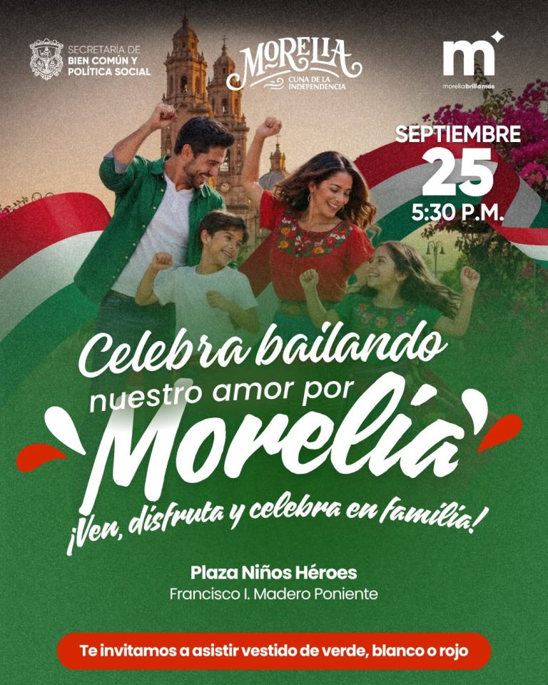 Invita Secretaría de Bien Común a celebrar bailando el amor por Morelia