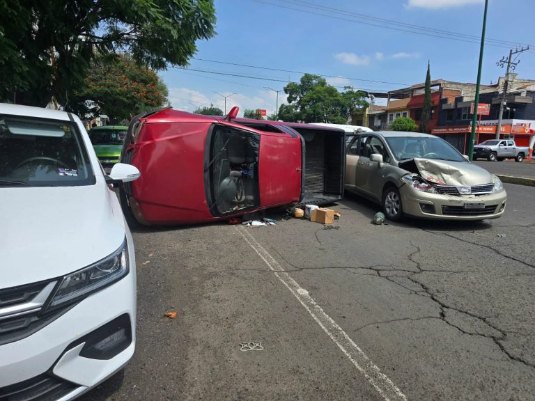 Se registra choque vehicular múltiple en la avenida Décima, en Morelia