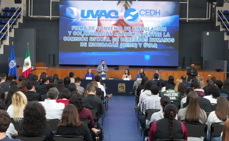 Para fortalecer la formación en derechos humanos, CEDH Michoacán y UVAQ firman alianza