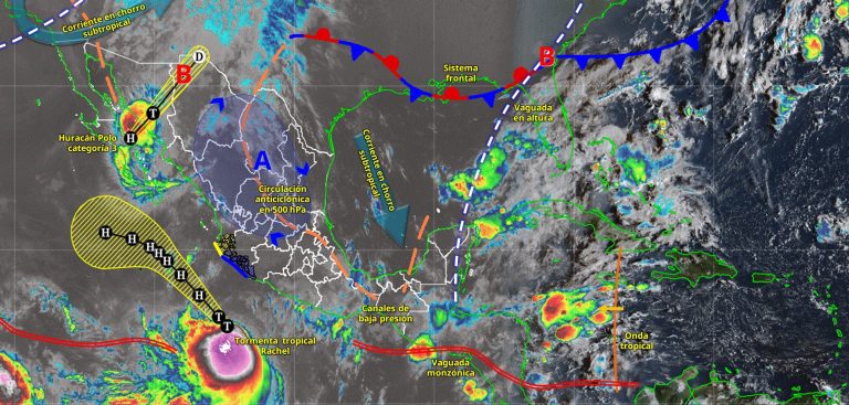 Tormenta tropical Rachel se ubicará frente a las costas de Michoacán