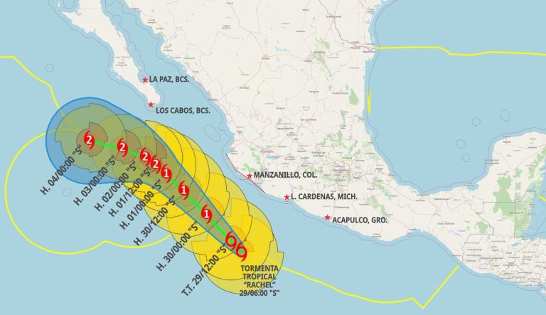 «Rachel» se mantiene lejos de costa michoacana y sin causar riesgo; gobierno sigue atento reportes del SMN