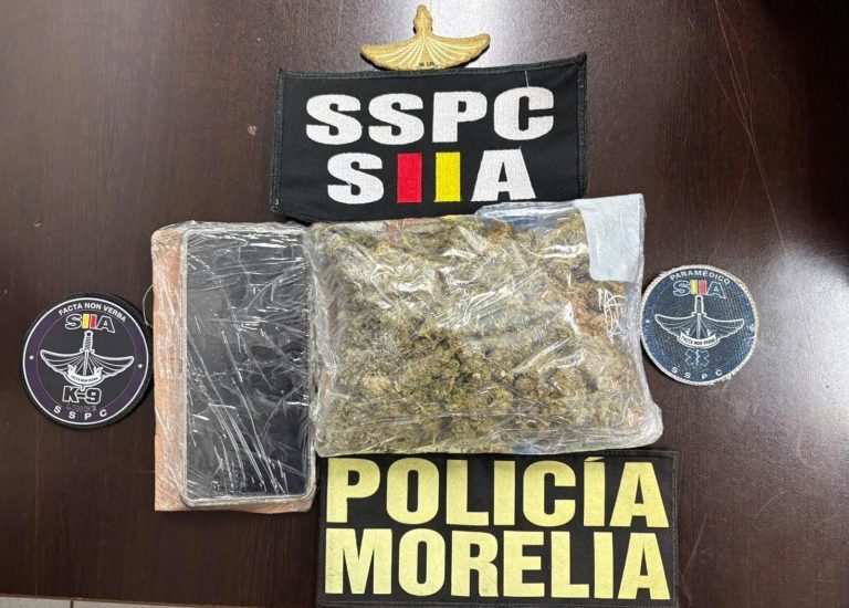 Motociclista en posesión de marihuana es detenido por la Policía Morelia