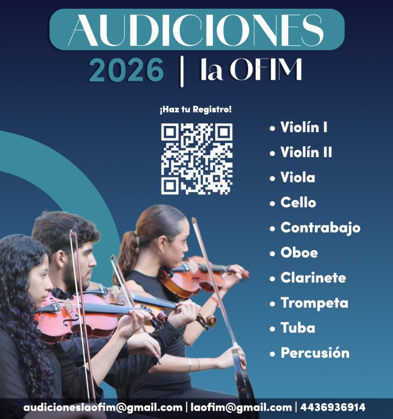Invita SeCultura a convocatoria de Orquesta Filarmónica Juvenil de Morelia