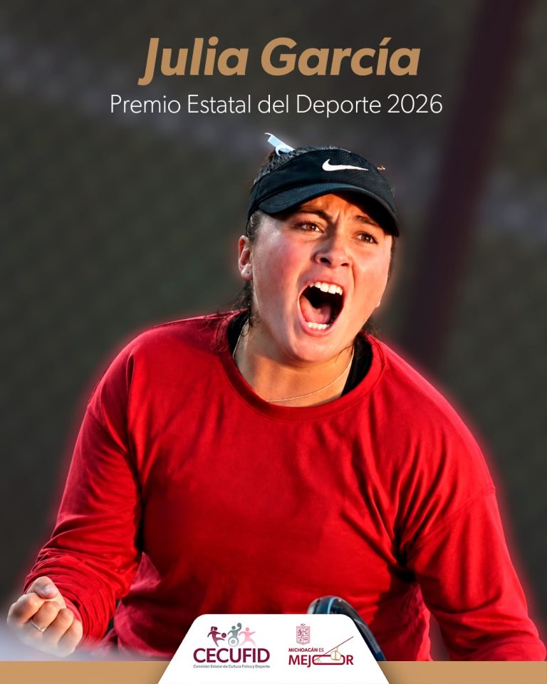 Julia García, tenista michoacana, gana Premio Estatal del Deporte 2026