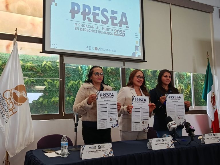 Lanzan convocatoria para la «Presea Michoacán al Mérito en Derechos Humanos»
