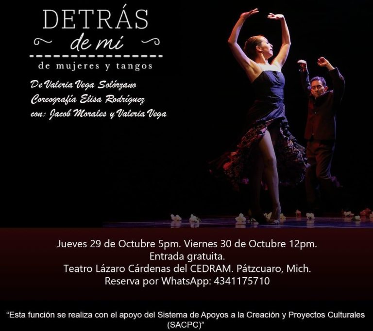 Se presenta “Detrás de mí, de mujeres y tangos” en el Foro CEDRAM Pátzcuaro