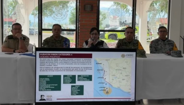 Gobierno federal suspende actividades esenciales para tres municipios de Michoacán por huracán Simon
