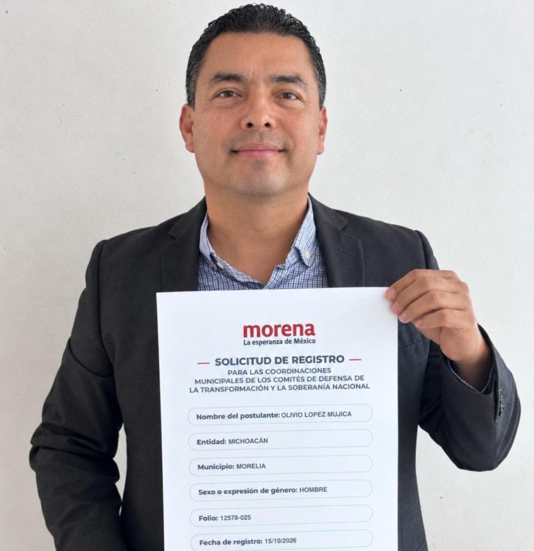 Formaliza Olivio López Mujica registro para coordinar comités de Morena en Morelia